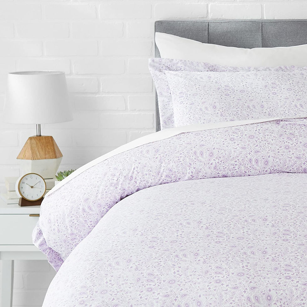 الصورة المصغرة: Amazon Basics Light-Weight Microfiber Duvet Cover Set with Snap Buttons - King,