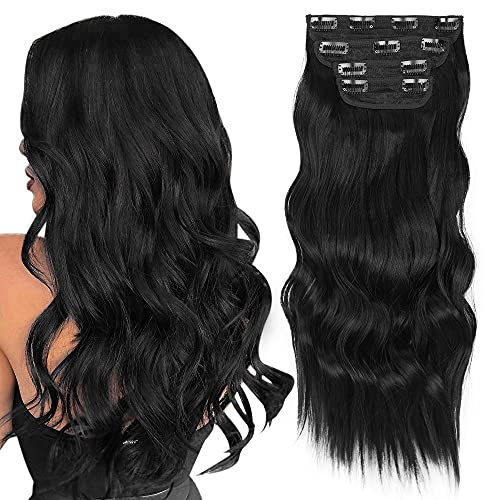 الصورة المصغرة: Sué Exquisite Long Soft Glam Waves Thick Hairpieces 4PCS 20 inches Clip in Hai