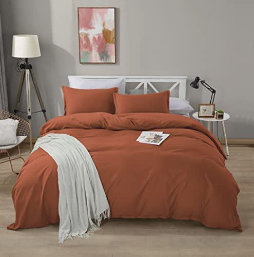 الصورة المصغرة: Alazuria Bedding Duvet Cover 3 Piece Set 100% Washed Microfiber-Ultra Soft Brea