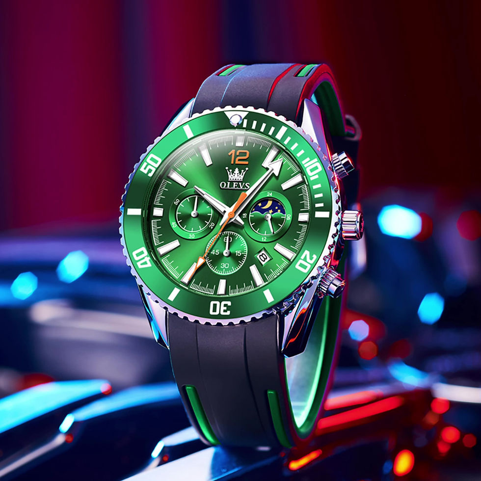 Thumbnail: olevs 9916 New Water Ghost Series Classic Green Dial Luxury Men Not Automatic  