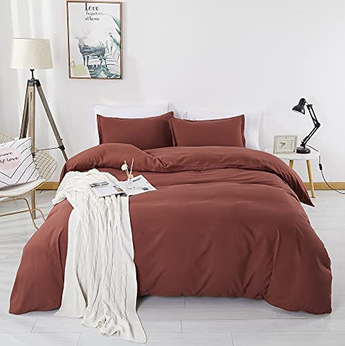 الصورة المصغرة: Alazuria Bedding Duvet Cover 3 Piece Set 100% Washed Microfiber-Ultra Soft Brea