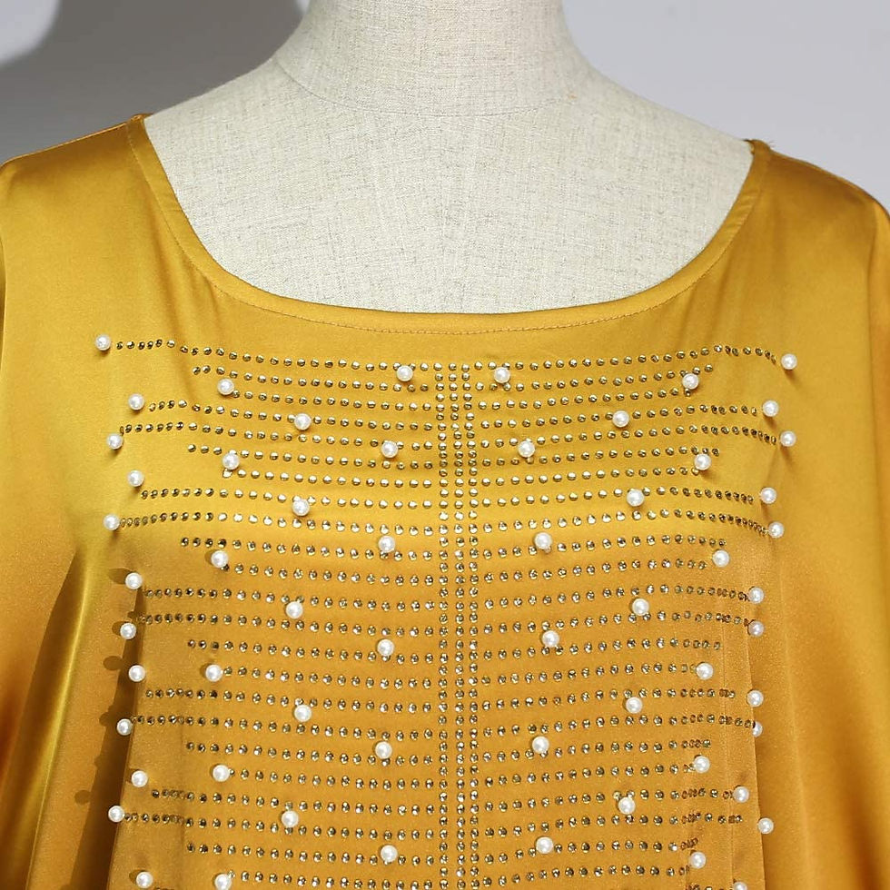Thumbnail: HD Long African Dresses for Women Fashion Beading Rhinestone Kaftan Maxi Dress