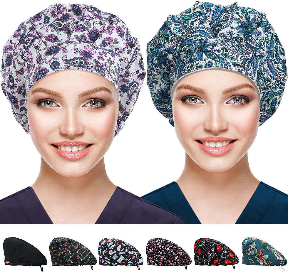 Thumbnail: 2 Pack Working Caps with Button and Sweatband, Adjustable Working Hats for Wome