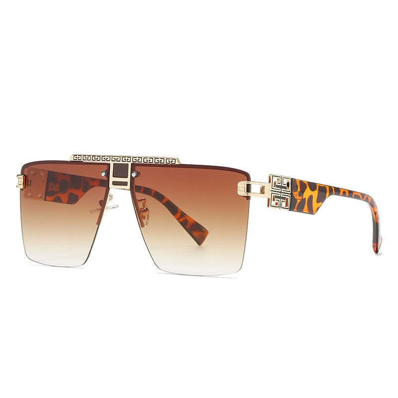 Miniaturbild: New Retro Modern Fashion Black Man Sunglasses with Frameless and Oversize Hollo