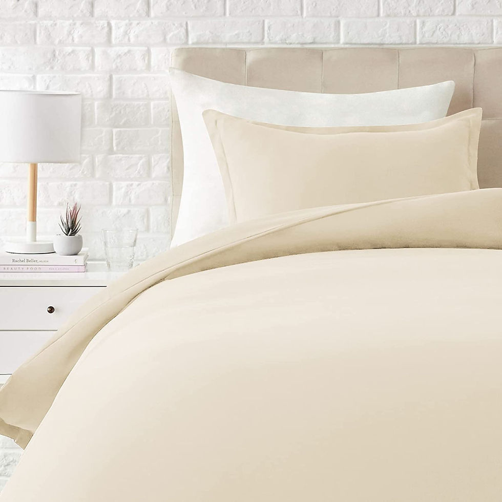 الصورة المصغرة: Amazon Basics Light-Weight Microfiber Duvet Cover Set with Snap Buttons - King,