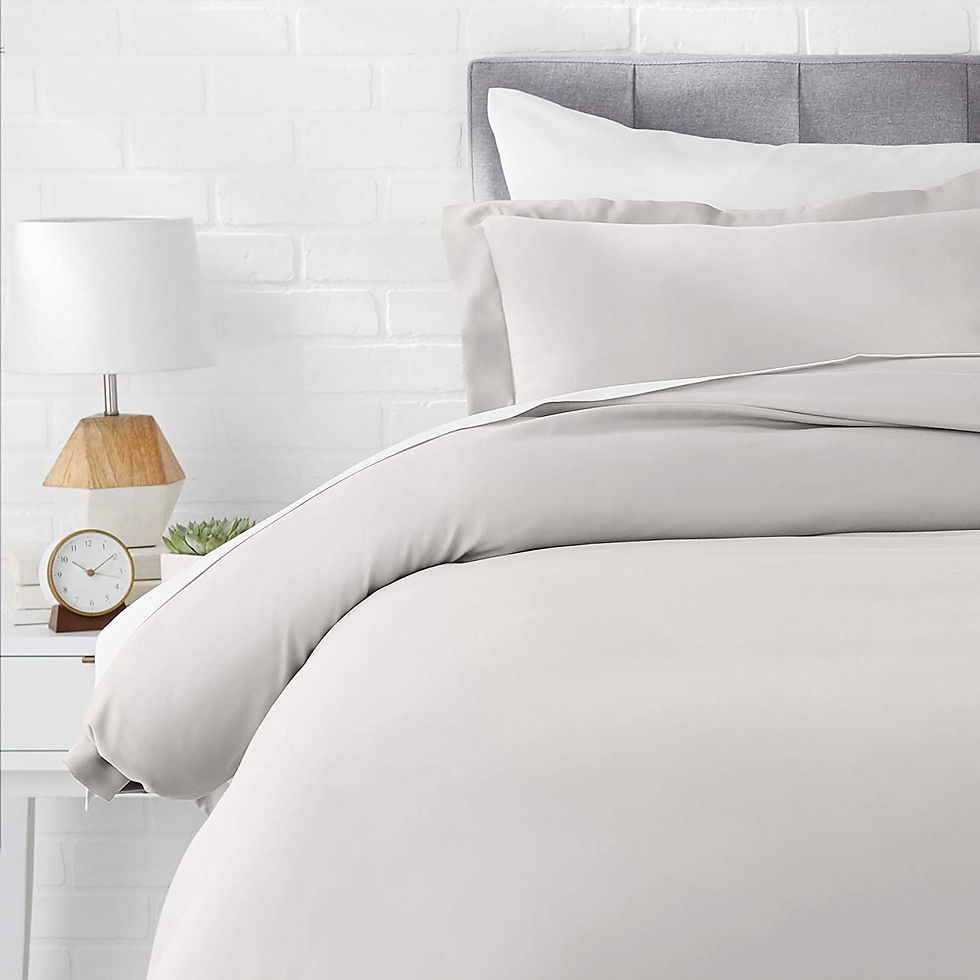 الصورة المصغرة: Amazon Basics Light-Weight Microfiber Duvet Cover Set with Snap Buttons - King,