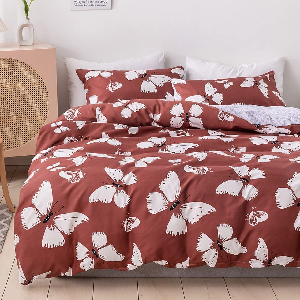 الصورة المصغرة: Xiongfeng Kids Duvet Cover Set Queen Size Girls Peach Fruit Printed Blush Pink 
