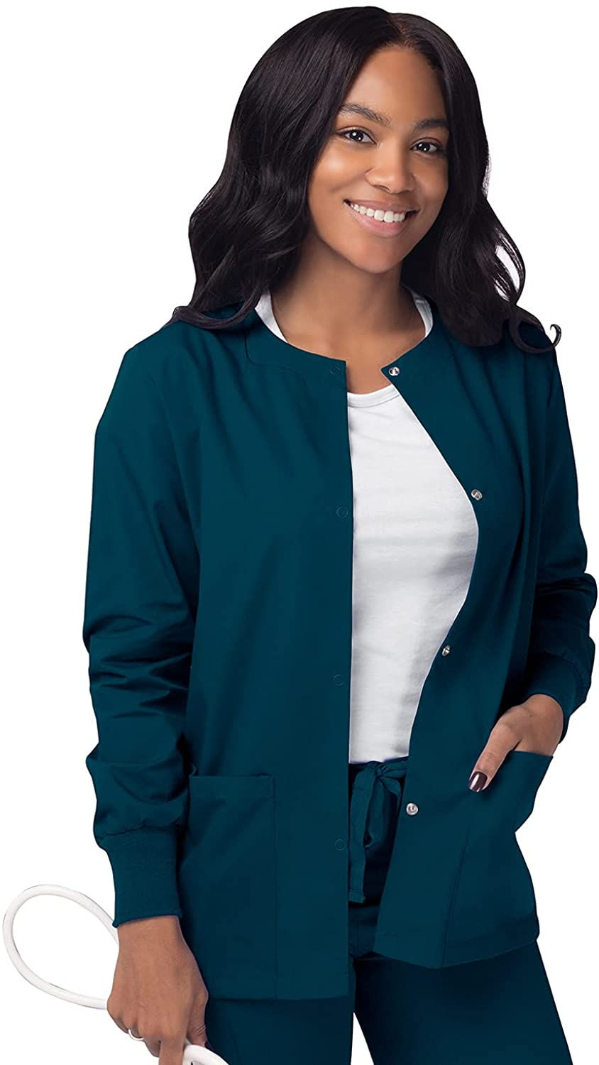 थंबनेल: SIVVAN Scrubs for Women - Front Snap Warm - Up Jacket