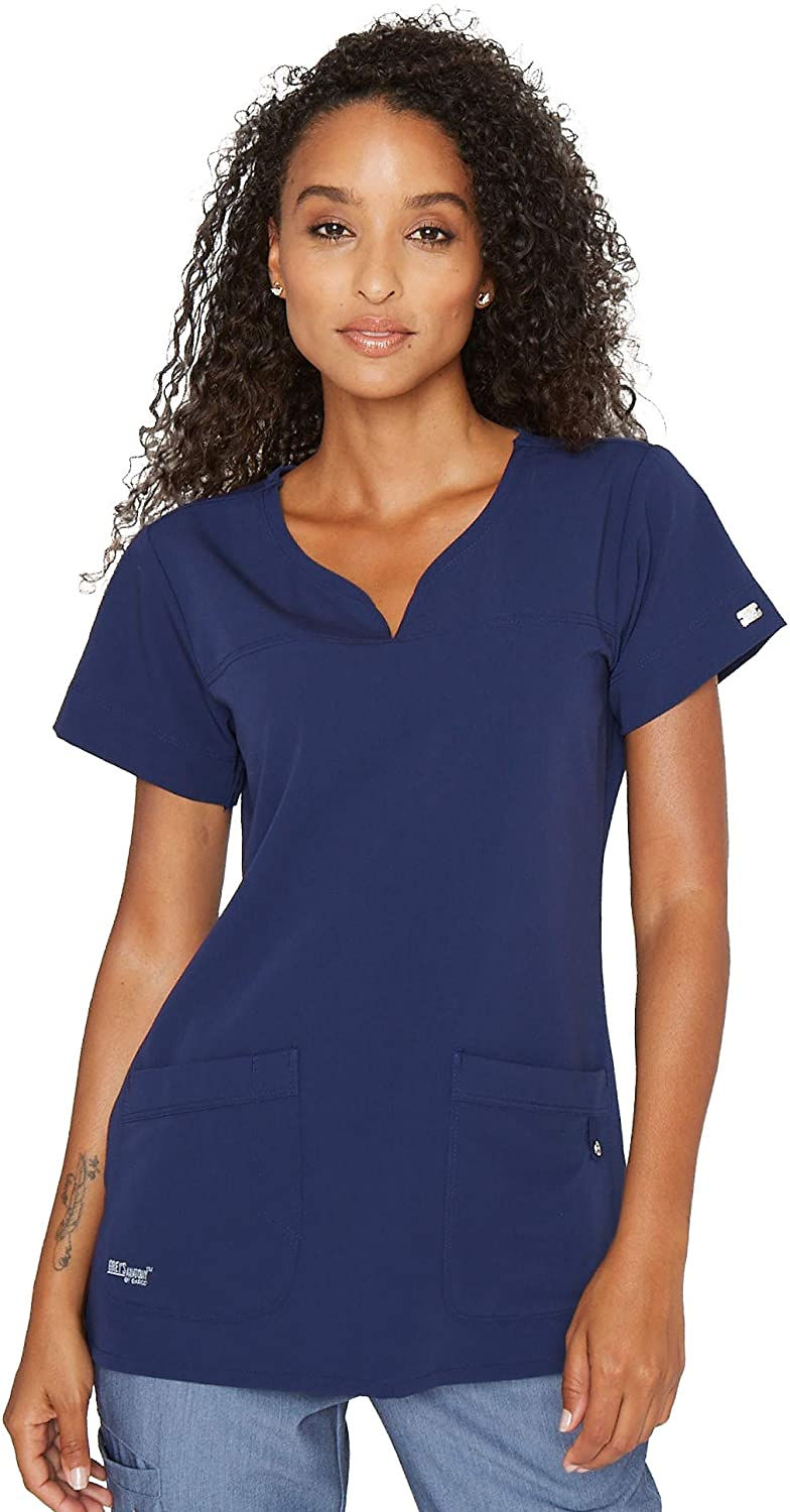Thumbnail: Grey's Anatomy Signature Women's 2121 Two Pocket Notch Yoke Neck Scrub Top