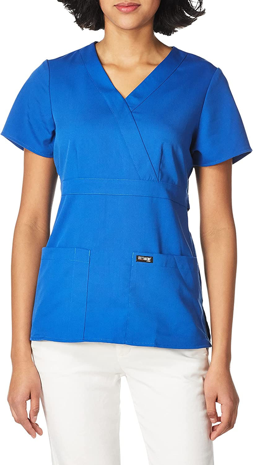 Thumbnail: Grey's Anatomy by Barco - Women's Riley Top, Easy Care Mock Wrap Scrub Top