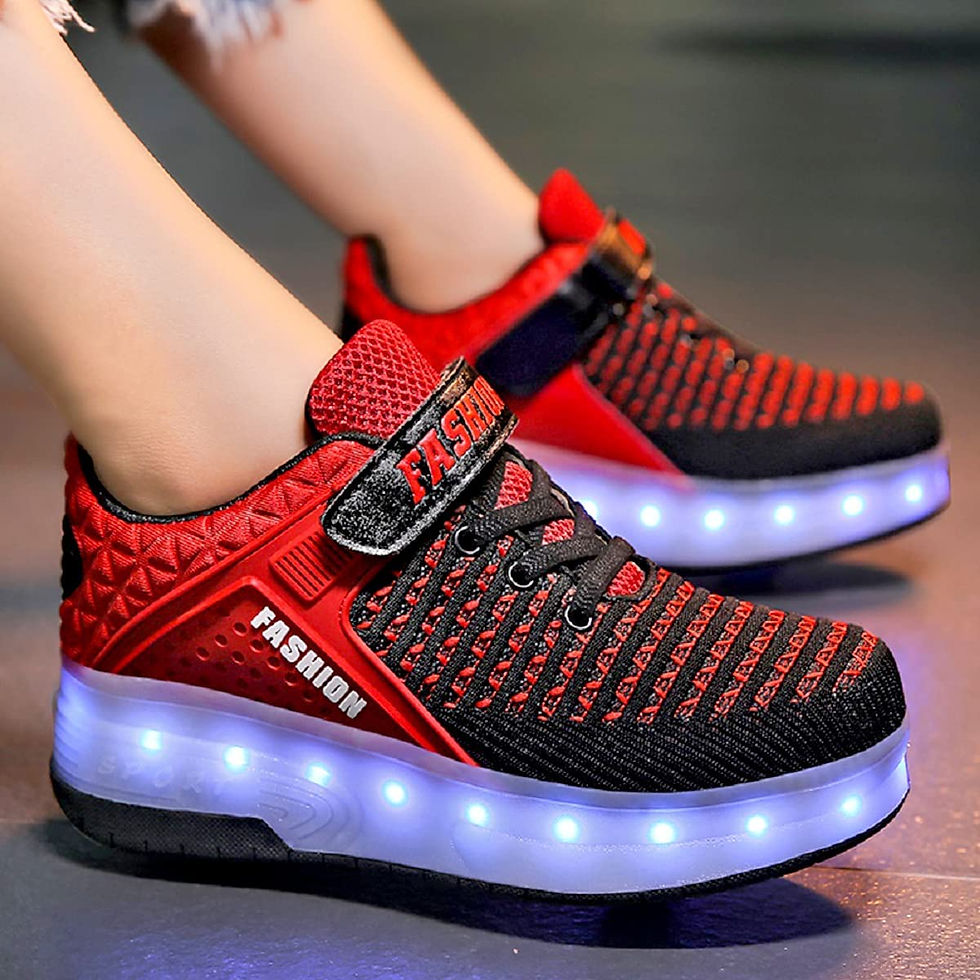 Thumbnail: Aikuass USB Chargable LED Light Up Roller Shoes Wheeled Skate Sneaker Shoes for