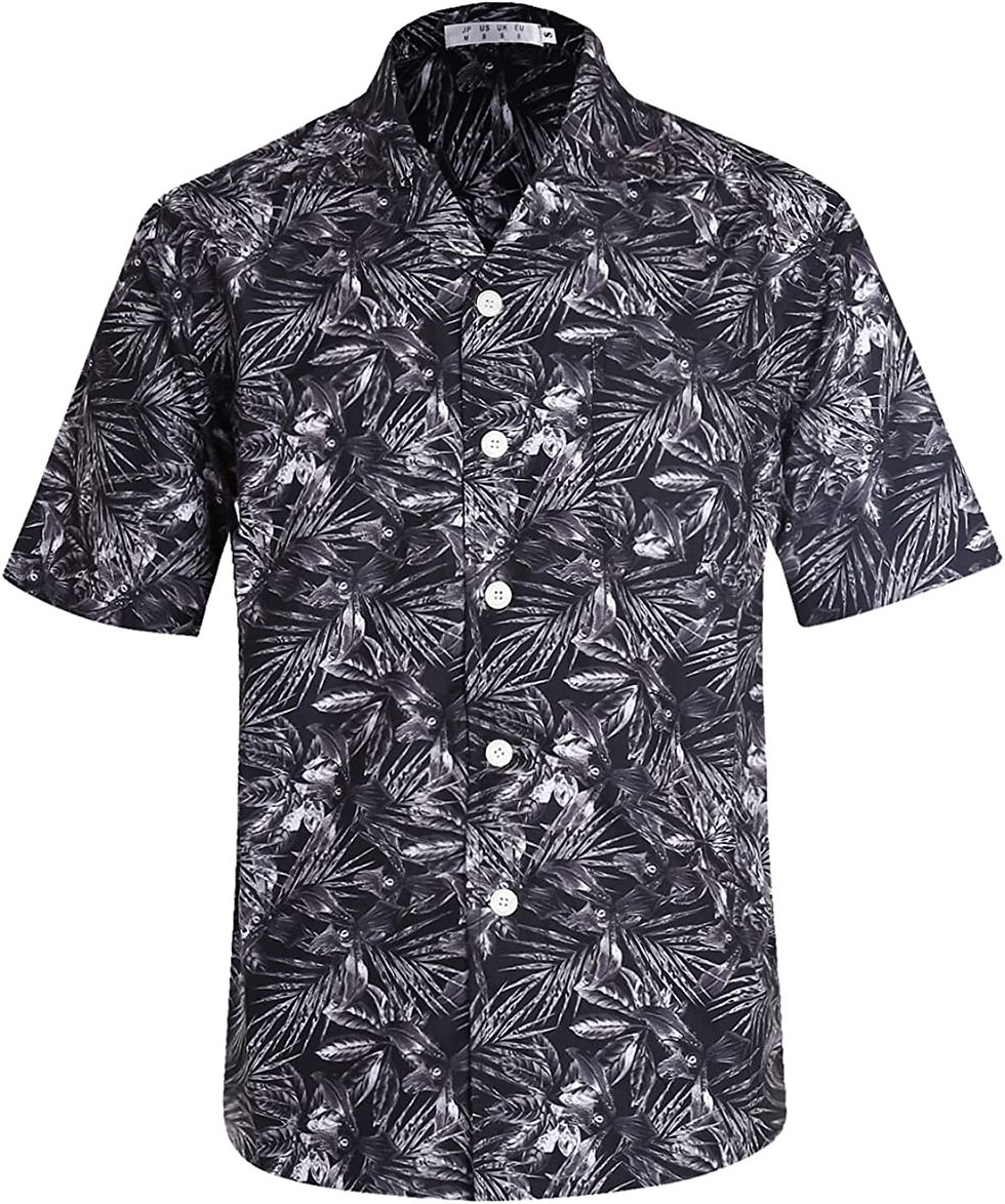 Miniature : ELETOP Men's Hawaiian Shirt Quick Dry Tropical Aloha Shirts Short Sleeve Beach 