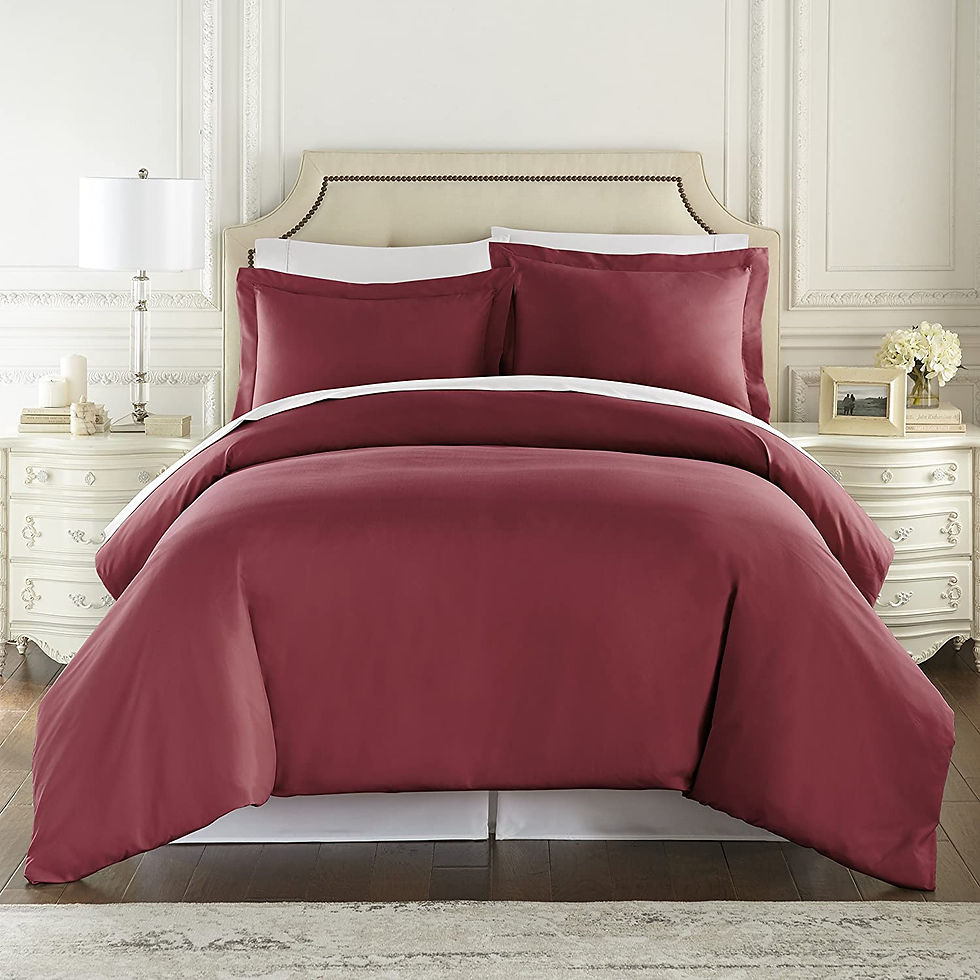 Thumbnail: HC COLLECTION Queen Duvet Cover Set - 1500 Thread Lightweight Duvet Covers with