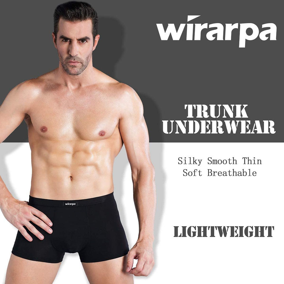 Miniature : wirarpa Men's Underwear Modal Ultra Soft Boxer Briefs Covered Waistband Short L