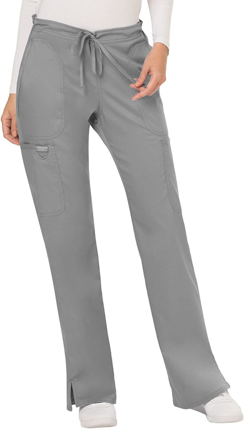 Thumbnail: CHEROKEE Workwear Revolution Women's Mid Rise Moderate Flare Drawstring Scrub P