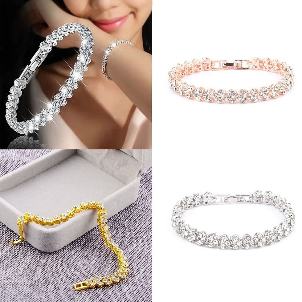 サムネイル： 2021 New Fashion Roman Style Woman 925 Sterling Silver Crystal Diamond Bracelet