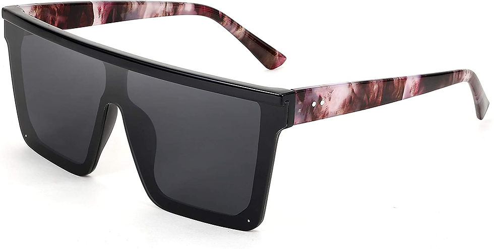 Miniature : FEISEDY Women Men Flat Top Shield Sunglasses Oversized Square Rimless Shades UV