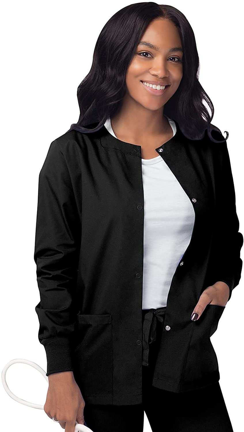 थंबनेल: SIVVAN Scrubs for Women - Front Snap Warm - Up Jacket