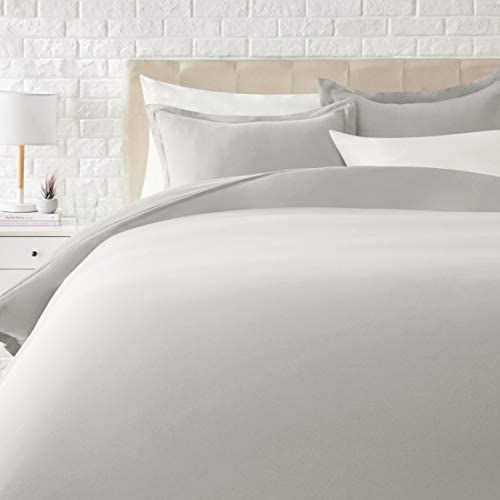 الصورة المصغرة: Amazon Basics Light-Weight Microfiber Duvet Cover Set with Snap Buttons - King,