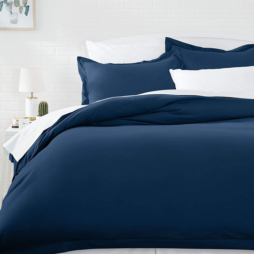 الصورة المصغرة: Amazon Basics Light-Weight Microfiber Duvet Cover Set with Snap Buttons - King,