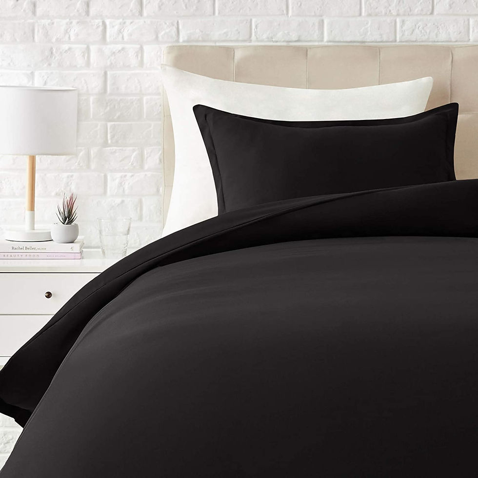 الصورة المصغرة: Amazon Basics Light-Weight Microfiber Duvet Cover Set with Snap Buttons - King,