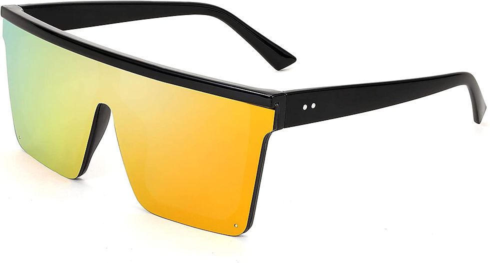Miniature : FEISEDY Women Men Flat Top Shield Sunglasses Oversized Square Rimless Shades UV