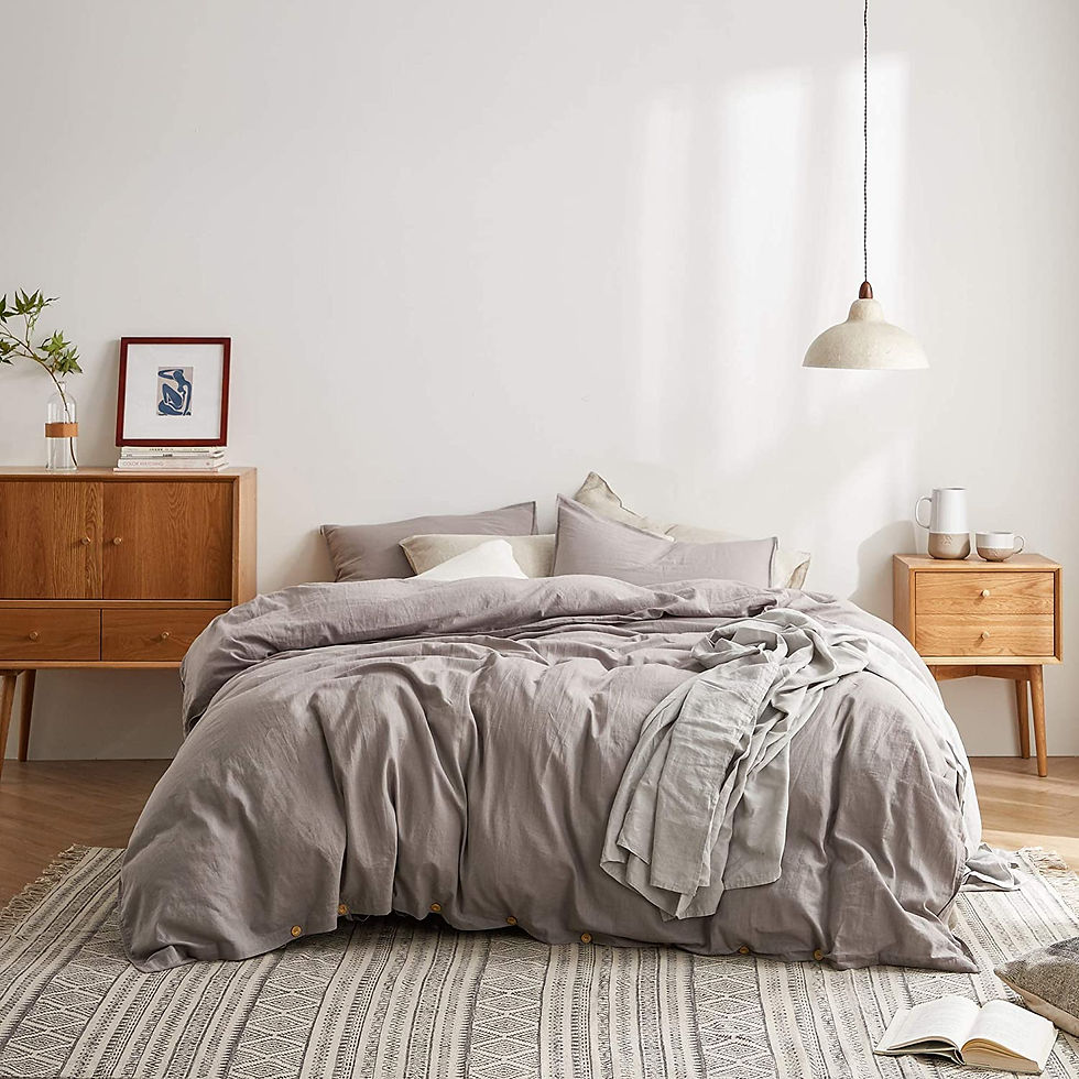 Thumbnail: DAPU Pure Linen Duvet Cover Set, 100% Natural French Linen from Normandy, Breat