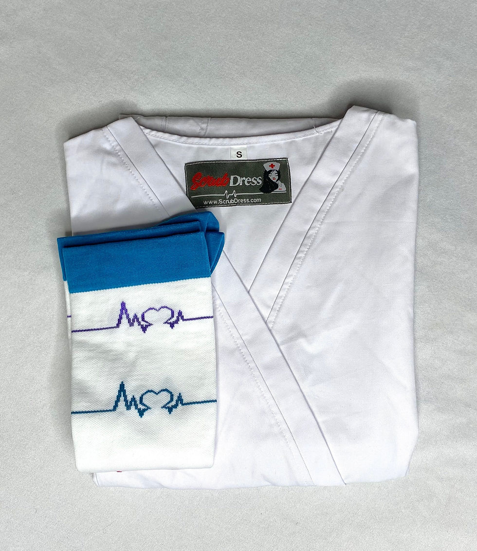 Thumbnail: White Scrub Dress Nurse Uniform For Graduation Pinning Ceremony