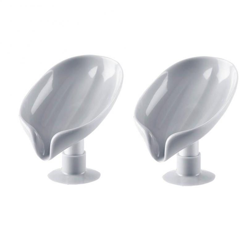 Thumbnail: 1/2PCS Leaf Soap Holder Suction Cup Soap Dish For Bathroom Shower Sink Portable