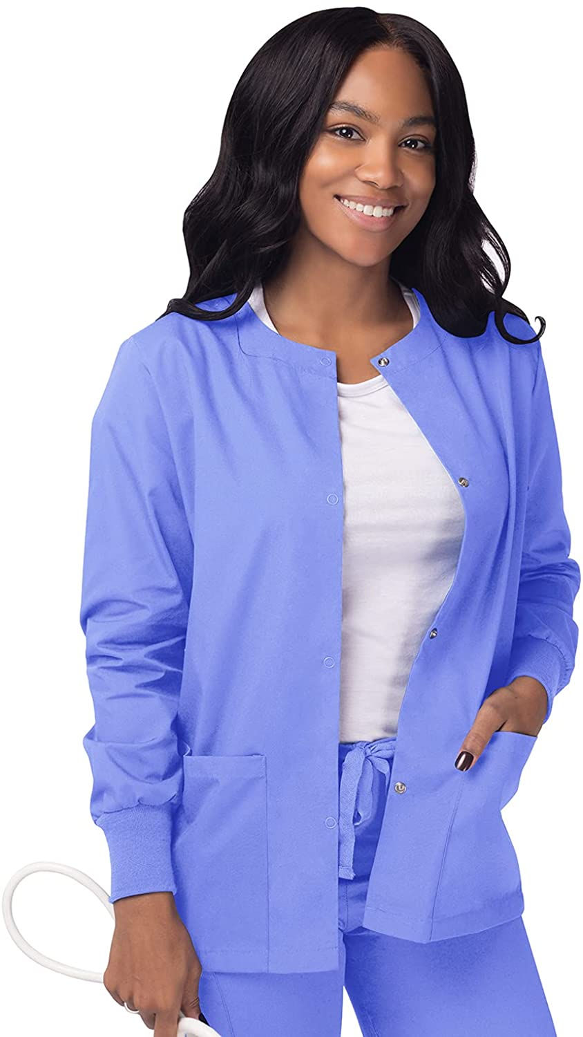 थंबनेल: SIVVAN Scrubs for Women - Front Snap Warm - Up Jacket