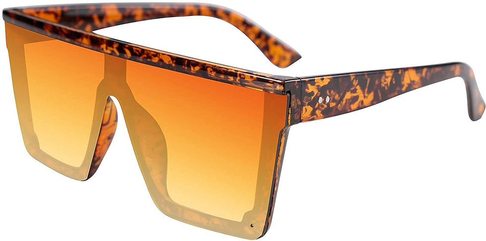 Miniature : FEISEDY Women Men Flat Top Shield Sunglasses Oversized Square Rimless Shades UV