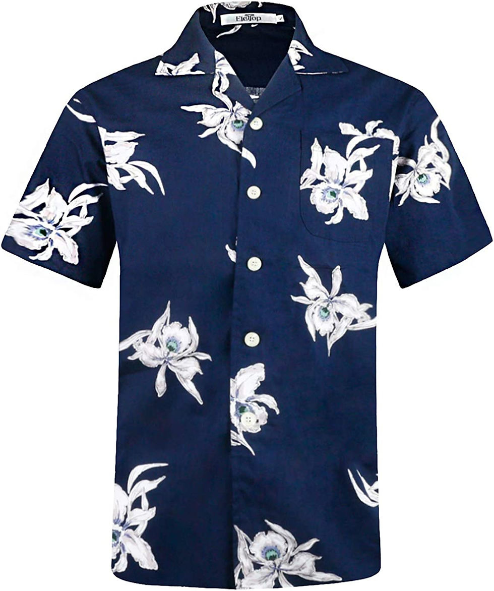 Miniature : ELETOP Men's Hawaiian Shirt Quick Dry Tropical Aloha Shirts Short Sleeve Beach 
