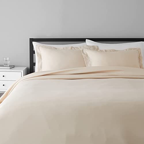 الصورة المصغرة: Amazon Basics Light-Weight Microfiber Duvet Cover Set with Snap Buttons - King,