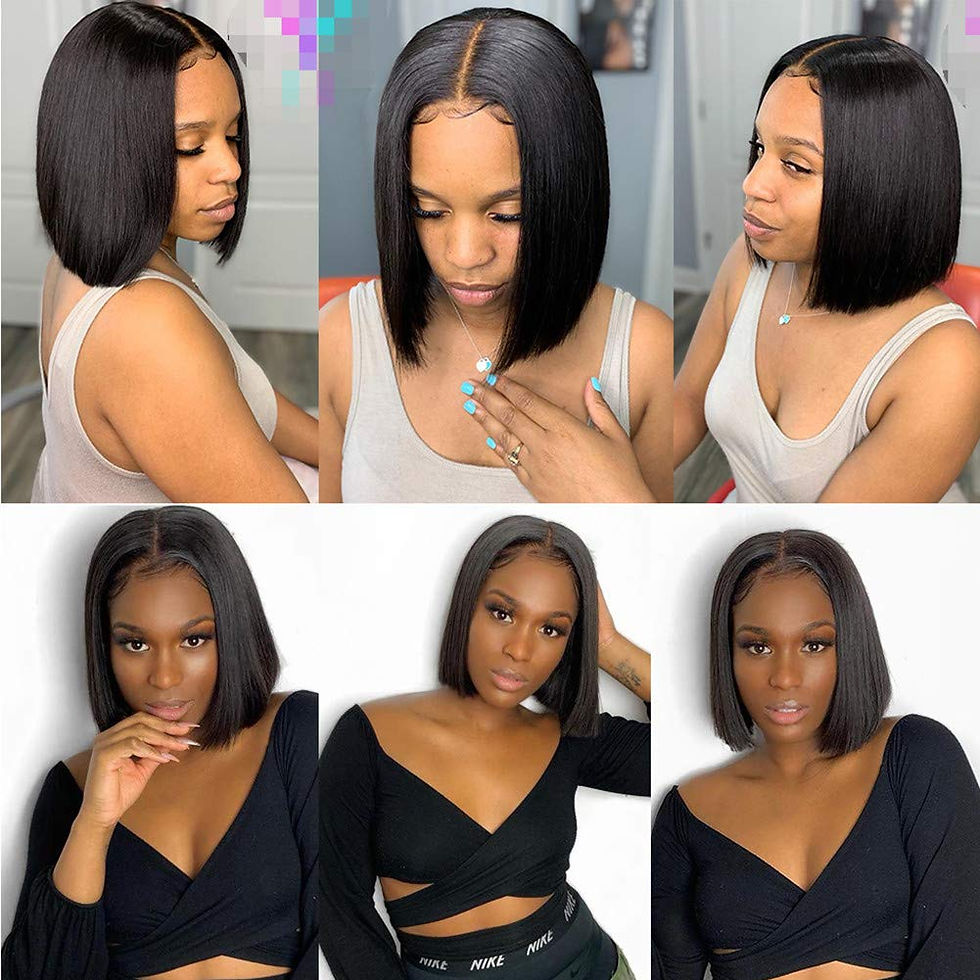 サムネイル： Glueless Short Bob Wigs for Black Women Human Hair Lace Front Wigs Unprocessed 