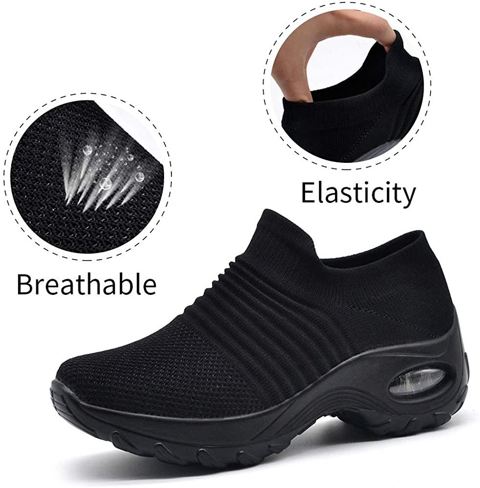 Миниатюра: STQ Slip On Breathe Mesh Walking Shoes Women Fashion Sneakers Comfort Wedge Pla