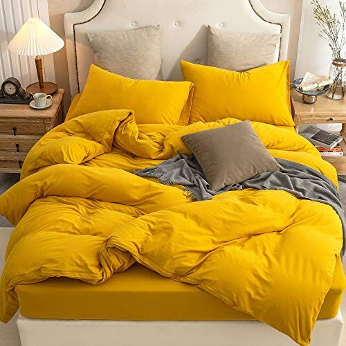 الصورة المصغرة: PURE ERA Jersey Knit Duvet Cover Set 100% T-Shirt Cotton Super Soft Comfy, Soli