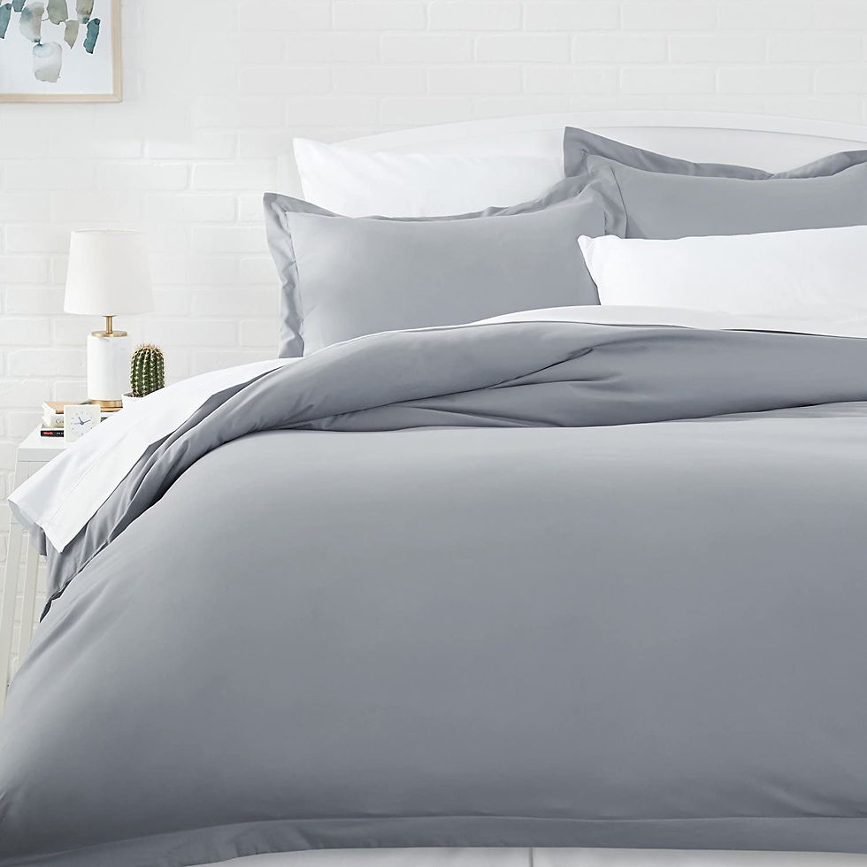 الصورة المصغرة: Amazon Basics Light-Weight Microfiber Duvet Cover Set with Snap Buttons - King,