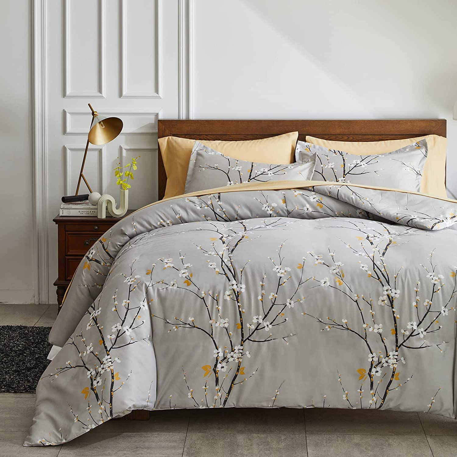 3 Piece Duvet Cover Set Queen (1 All Season Design Duvet Cover + 2 Pillow Shams
