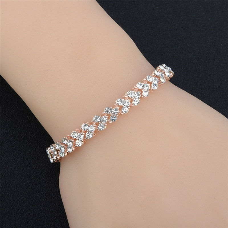サムネイル： 2021 New Fashion Roman Style Woman 925 Sterling Silver Crystal Diamond Bracelet