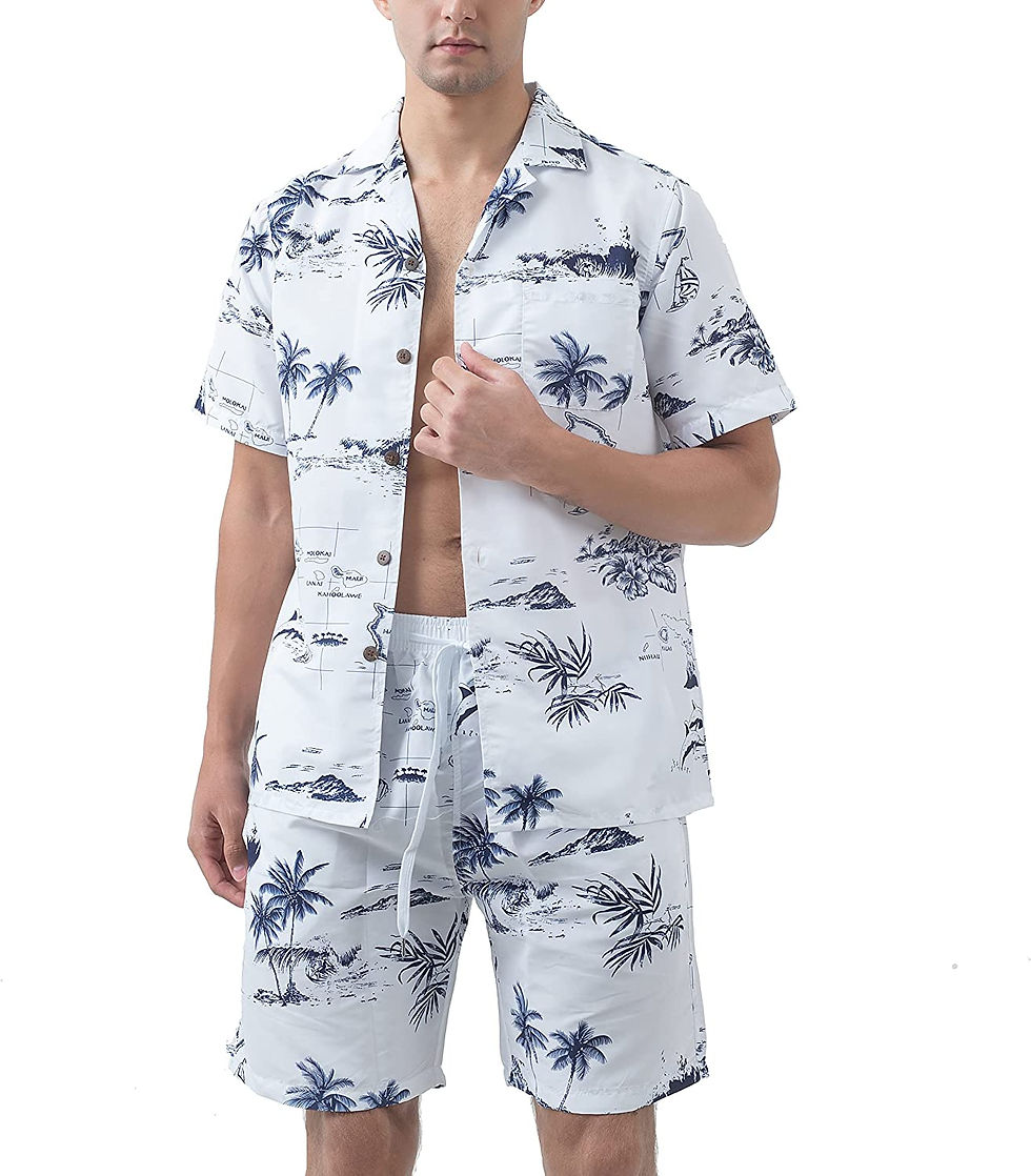 Miniature : Year In Year Out Hawaiian Shirts and Shorts Sets for Men Regular Fit Casual Haw