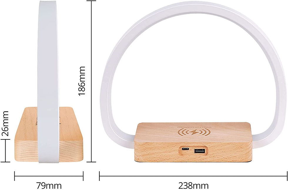 Thumbnail: Bedside Table Lamp Qi Wireless Charging Lamp, LED Desk Lamp with Touch Control 