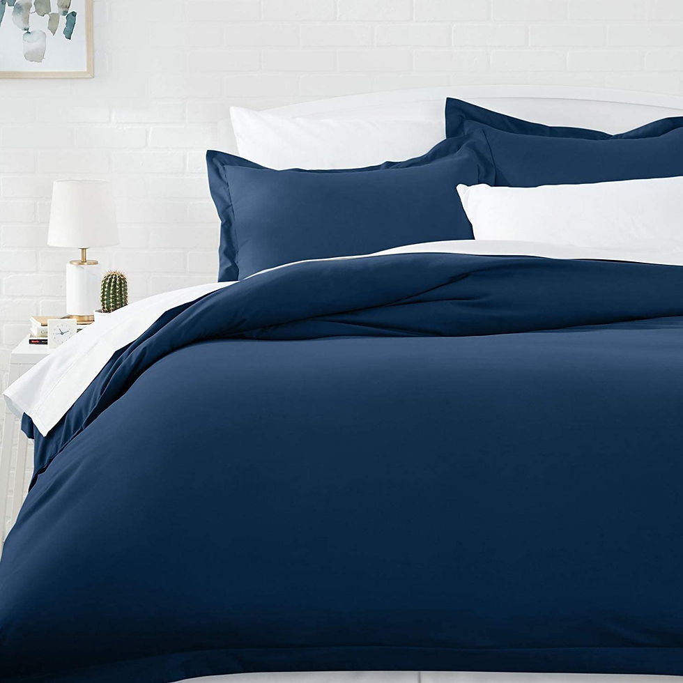 الصورة المصغرة: Amazon Basics Light-Weight Microfiber Duvet Cover Set with Snap Buttons - King,