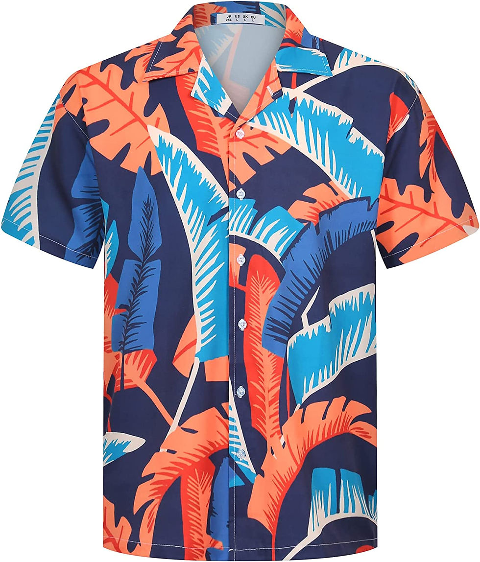 Miniature : ELETOP Men's Hawaiian Shirt Quick Dry Tropical Aloha Shirts Short Sleeve Beach 