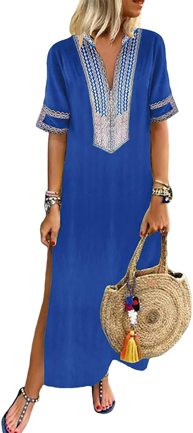 Thumbnail: GOSOPIN Women Summer Cover Up Dress Kaftan Beach Maxi Dresses