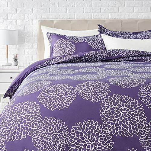 الصورة المصغرة: Amazon Basics Light-Weight Microfiber Duvet Cover Set with Snap Buttons - King,