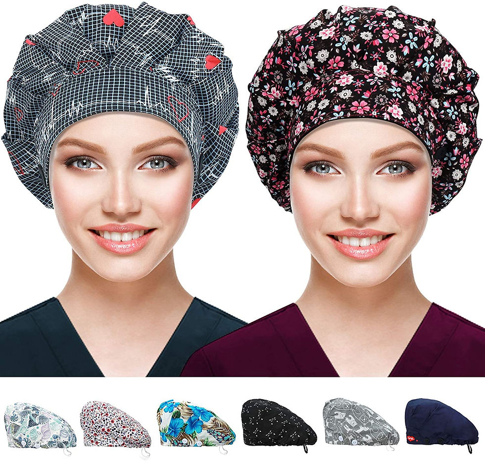 Thumbnail: 2 Pack Working Caps with Button and Sweatband, Adjustable Working Hats for Wome