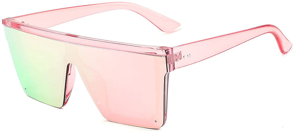 Miniature : FEISEDY Women Men Flat Top Shield Sunglasses Oversized Square Rimless Shades UV