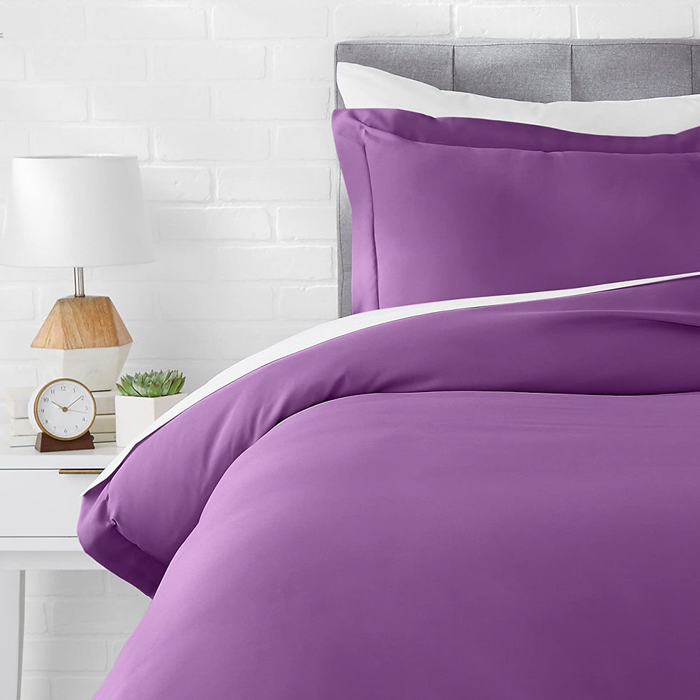 الصورة المصغرة: Amazon Basics Light-Weight Microfiber Duvet Cover Set with Snap Buttons - King,