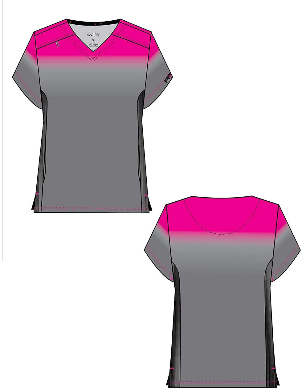 थंबनेल: KOI Lite Zip Pocket Ombre Reform Scrub Top for Women