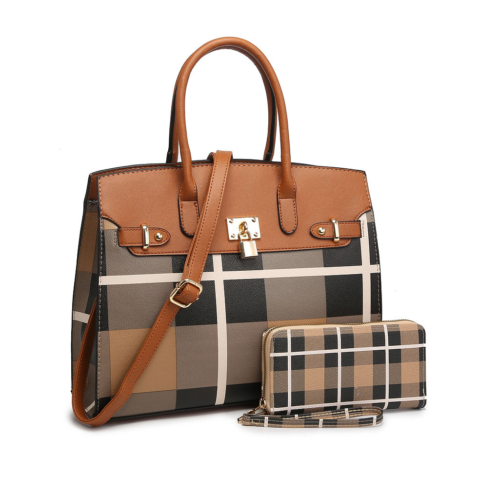 Миниатюра: Poppy Vegan Leather Top Handle Satchel Handbag Tote Bag with Wallet & Shoulder 